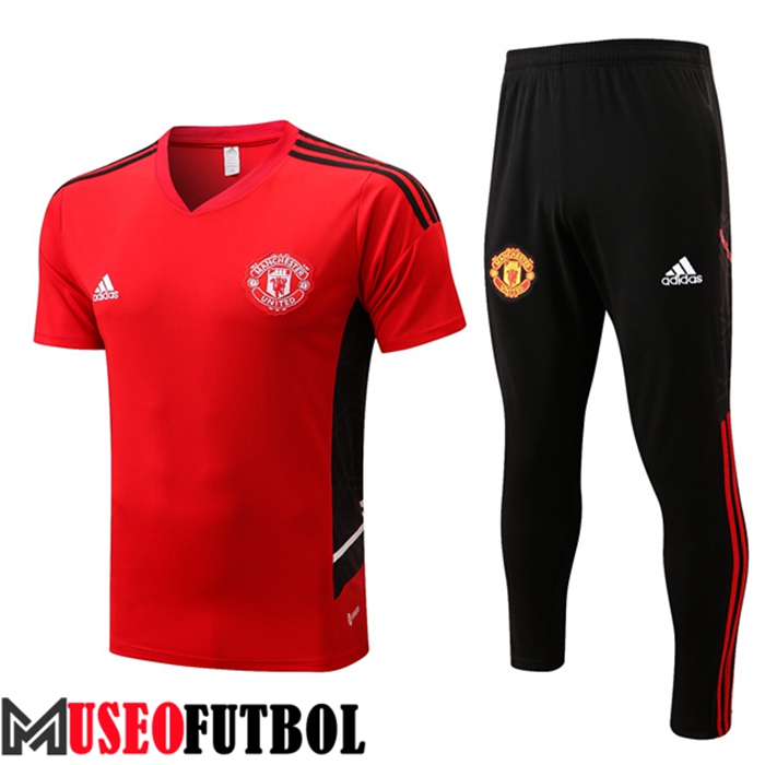 Camiseta Entrenamiento Manchester United + Pantalones Negro 2022/2023