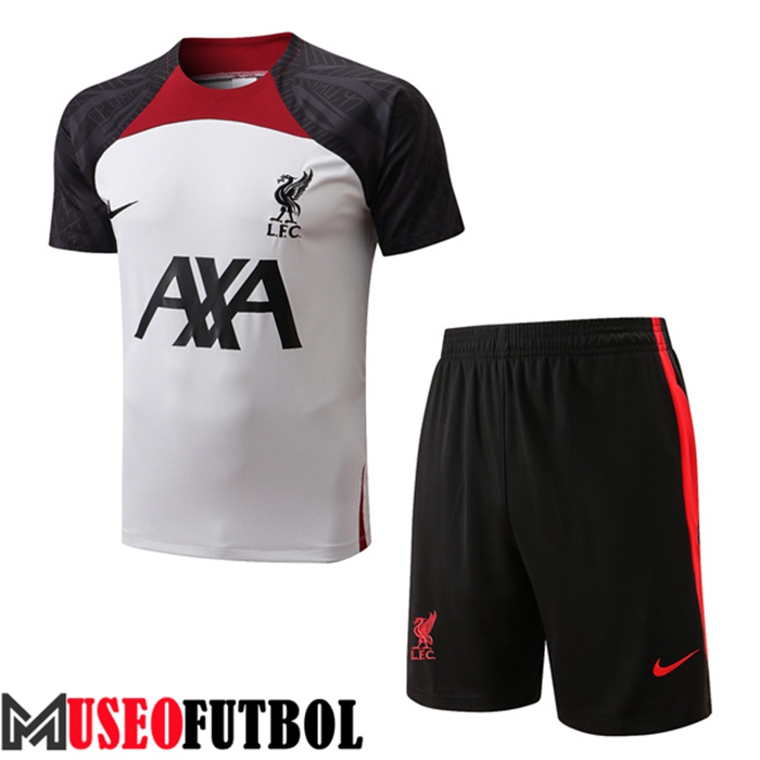 Camiseta Entrenamiento FC Liverpool + Cortos Blanco/Negro 2022/2023