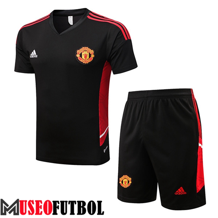 Camiseta Entrenamiento + Cortos Manchester United Negro 2022/2023