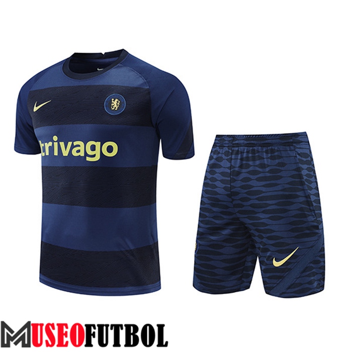 Camiseta Entrenamiento + Cortos FC Chelsea Negro/Azul 2022/2023