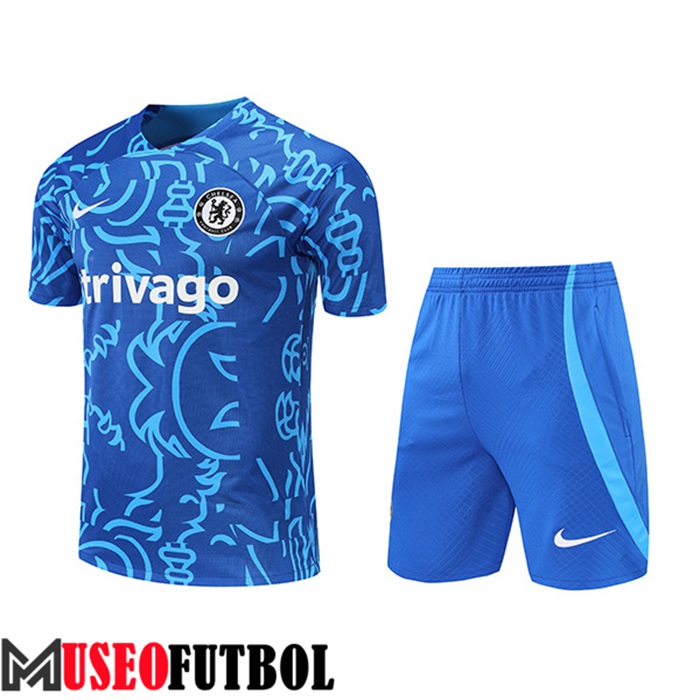 Camiseta Entrenamiento + Cortos FC Chelsea Pattern Azul 2022/2023