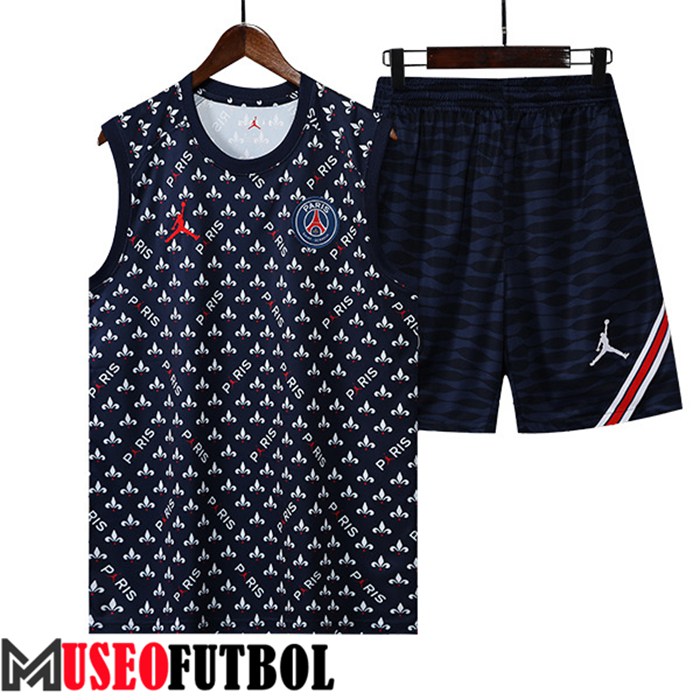 Chalecos De Futbol + Cortos Jordan PSG Blanco/Azul Marin 2022/2023