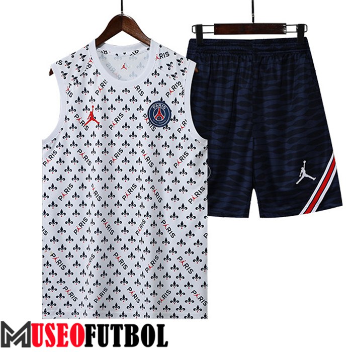 Chalecos De Futbol + Cortos Jordan PSG Blanco 2022/2023