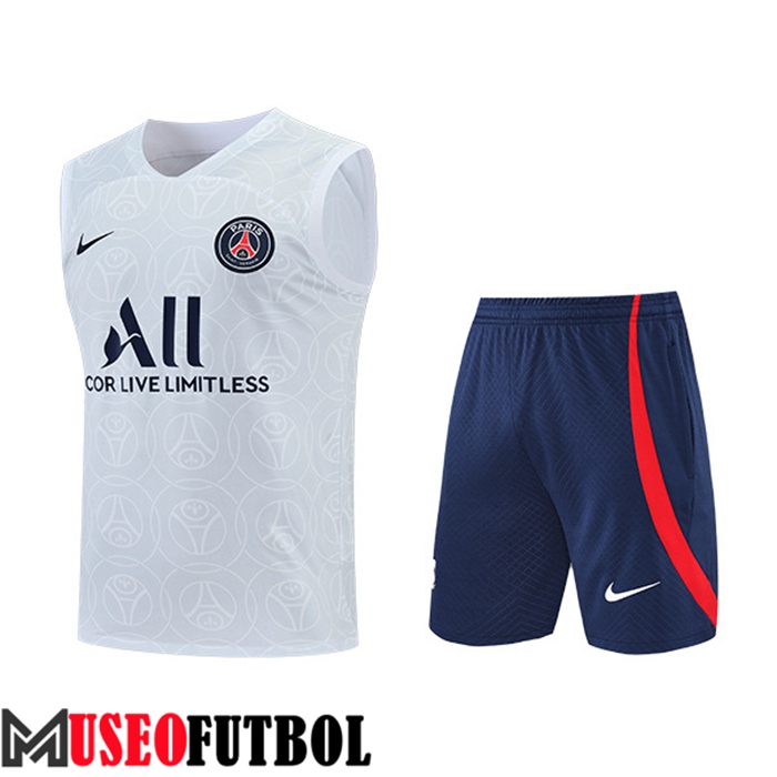 Chalecos De Futbol + Cortos PSG Blanco/Gris 2022/2023