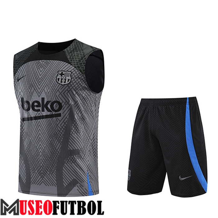 Chalecos De Futbol + Cortos FC Barcelona Gris/Negro 2022/2023