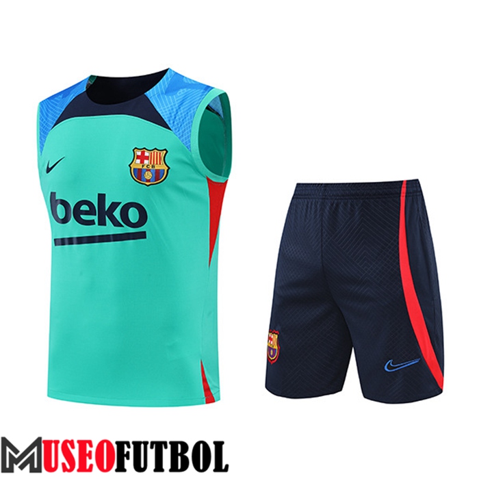 Chalecos De Futbol + Cortos FC Barcelona Azul/Verde 2022/2023