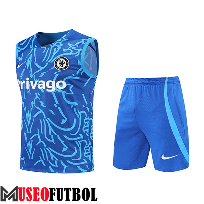 Chalecos De Futbol + Cortos FC Chelsea Pattern Azul 2022/2023