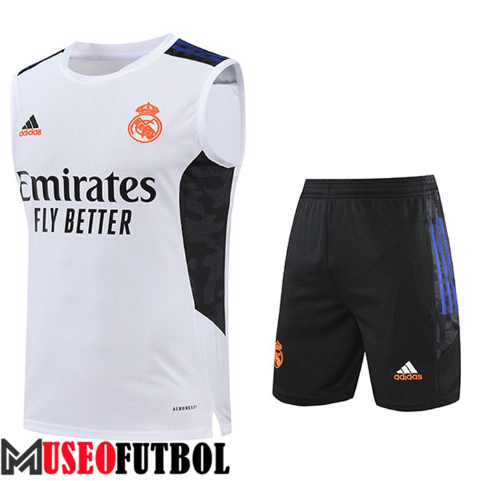 Chalecos De Futbol + Cortos Real Madrid Blanco/Negro 2022/2023