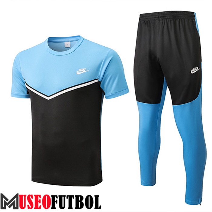 Camiseta Entrenamiento + Pantalones Nike Negro/Azul 2022/2023