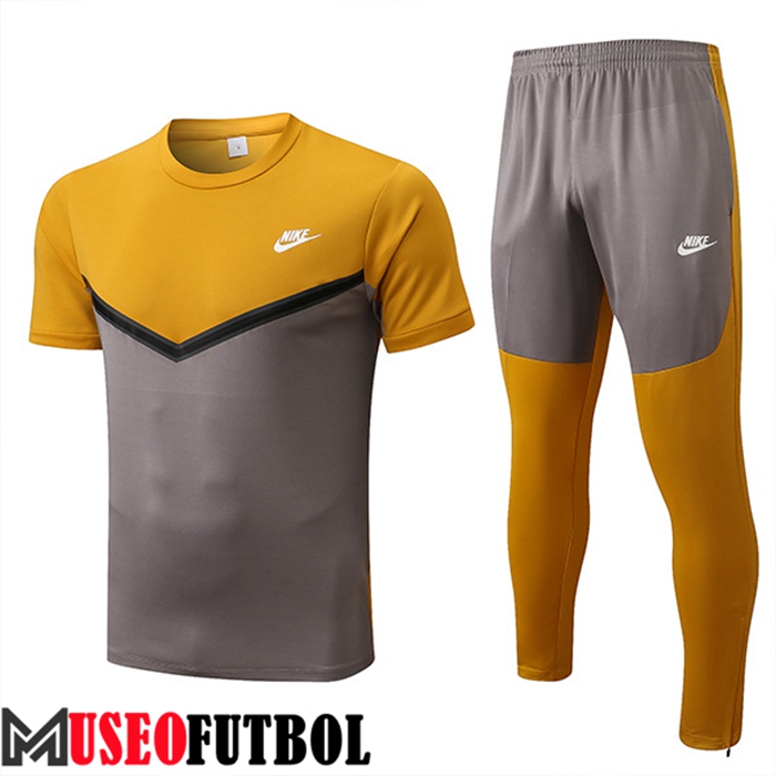 Camiseta Entrenamiento + Pantalones Nike Gris/Amarillo 2022/2023