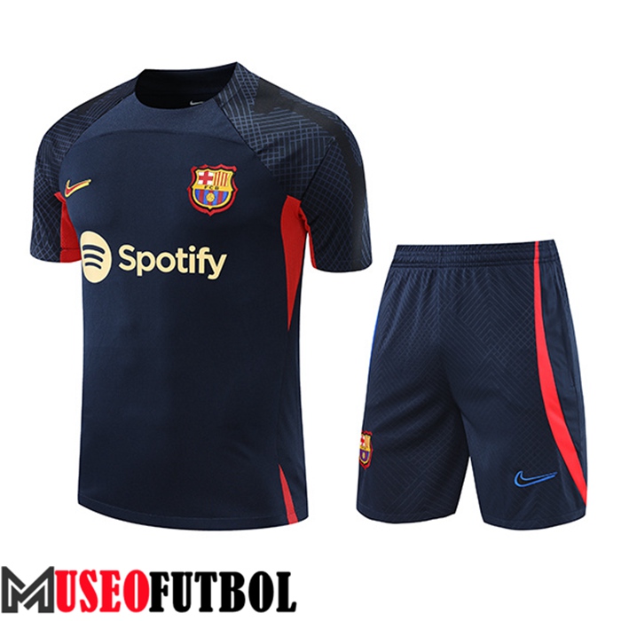 Camiseta Entrenamiento + Cortos FC Barcelona Azul Marin/Rojo 2022/2023