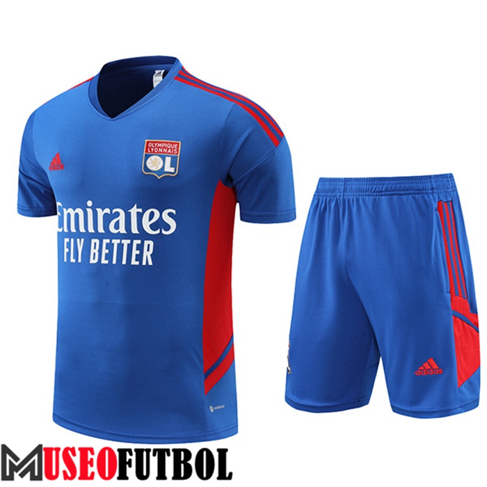 Camiseta Entrenamiento + Cortos Lyon Azul 2022/2023