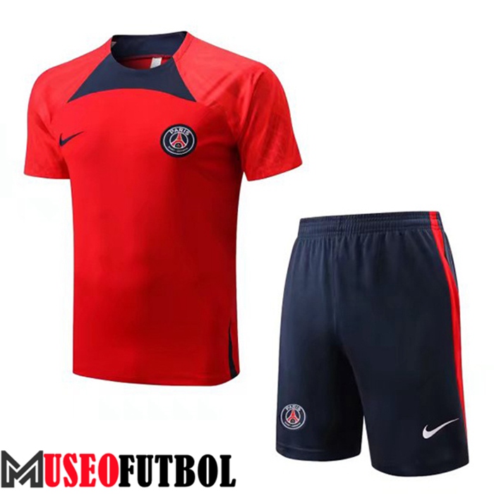 Camiseta Entrenamiento + Cortos PSG Rojo/Negro 2022/2023