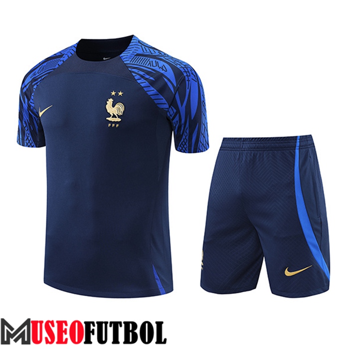 Camiseta Entrenamiento + Cortos Francia Azul Marin 2022/2023