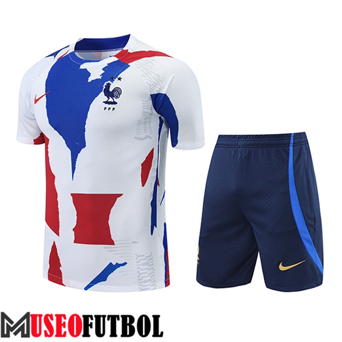 Camiseta Entrenamiento + Cortos Francia Rojo/Negro/Blanco 2022/2023