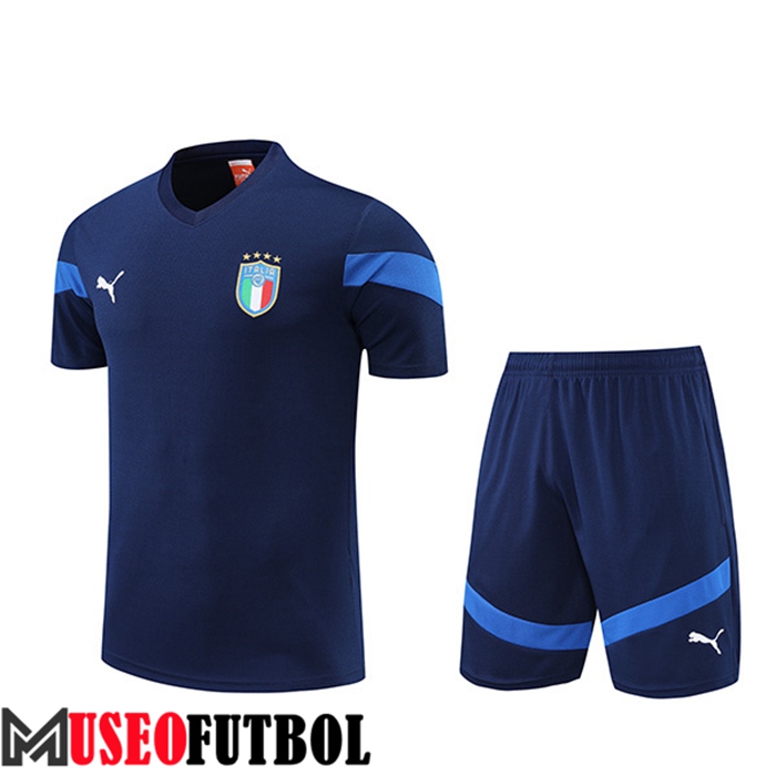 Camiseta Entrenamiento + Cortos Italia Azul Marin 2022/2023