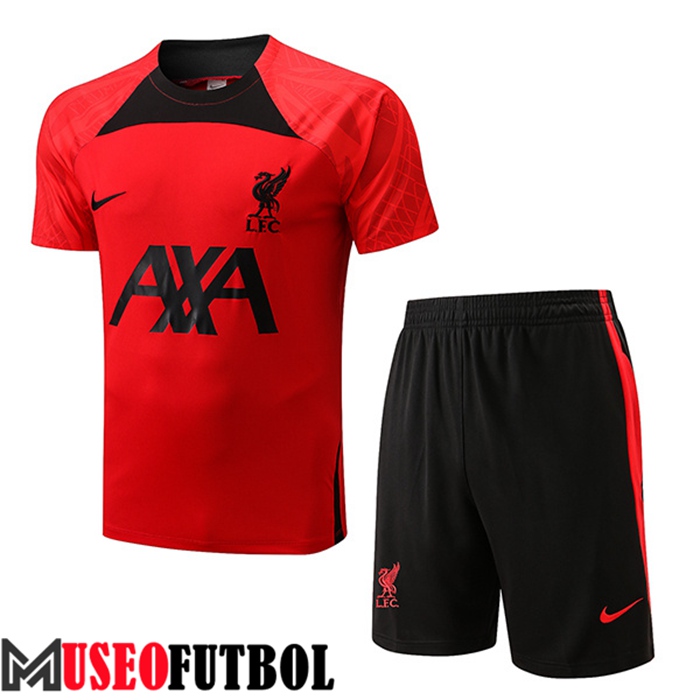 Camiseta Entrenamiento + Cortos FC Liverpool Negro/Rojo 2022/2023