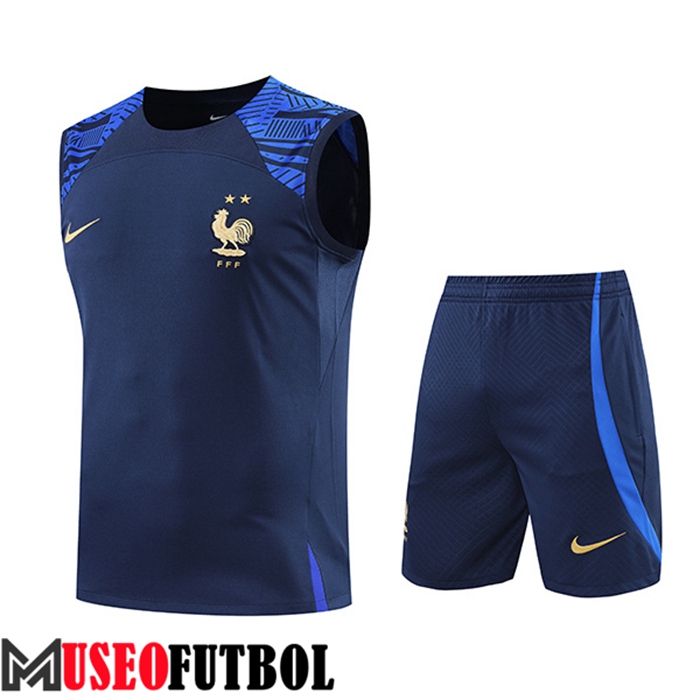 Chalecos De Futbol + Cortos Francia Azul Marin 2022/2023