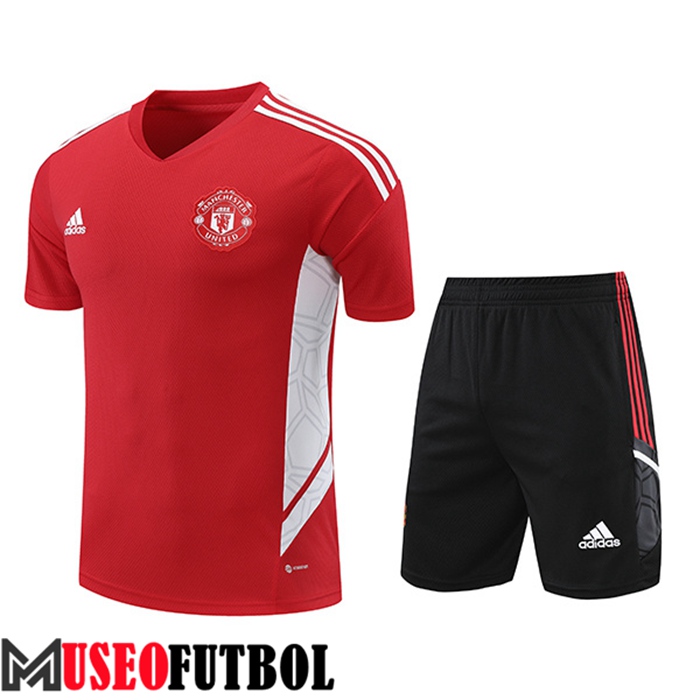 Camiseta Entrenamiento + Cortos Manchester United Rojo/Blanco 2022/2023