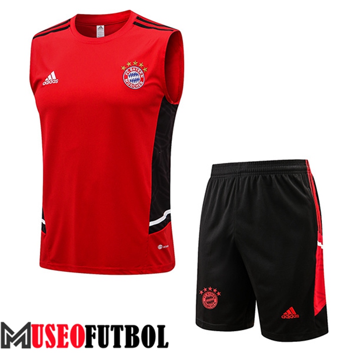 Chalecos De Futbol + Cortos Bayern Munich Rojo/Negro 2022/2023