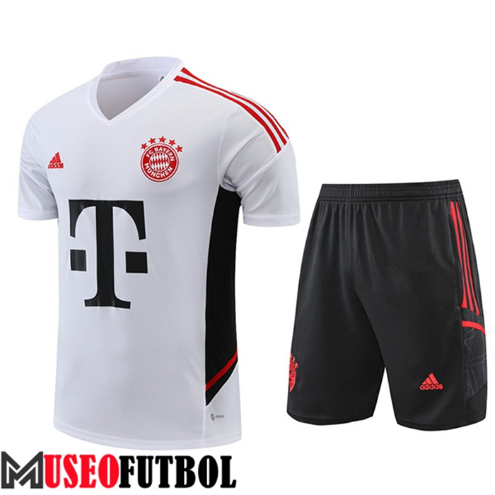 Camiseta Entrenamiento + Cortos Bayern Munich Blanco 2022/2023