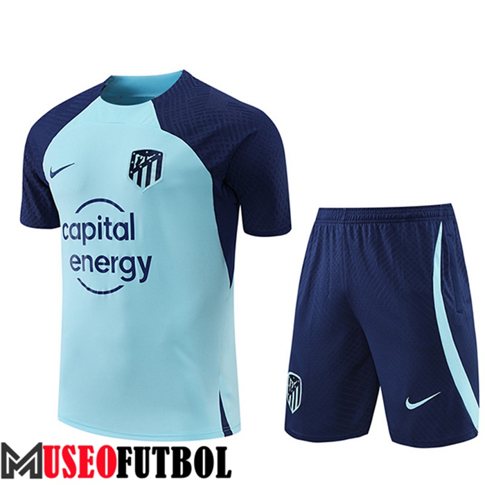 Camiseta Entrenamiento + Cortos Atletico Madrid Azul Claro 2022/2023