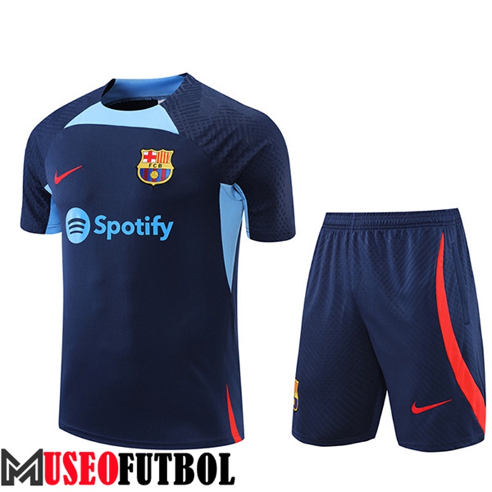 Camiseta Entrenamiento + Cortos FC Barcelona Azul Marin 2022/2023