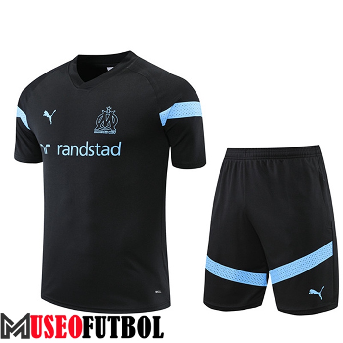 Camiseta Entrenamiento + Cortos Marsella Negro 2022/2023