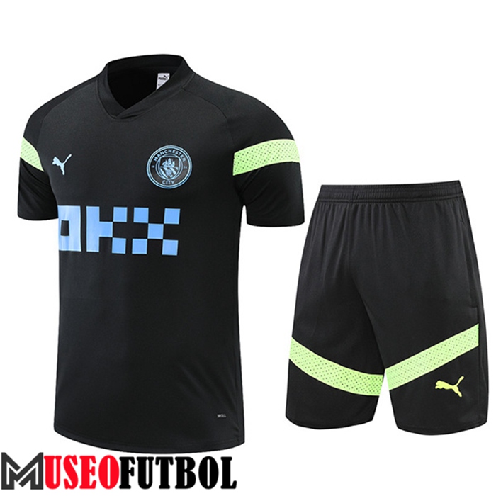 Camiseta Entrenamiento + Cortos Manchester City Negro 2022/2023