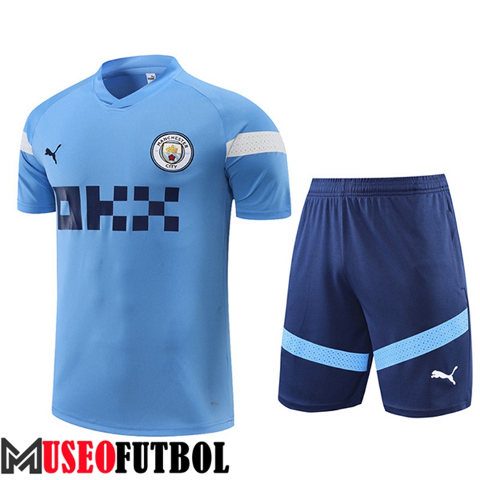 Camiseta Entrenamiento + Cortos Manchester City Azul 2022/2023