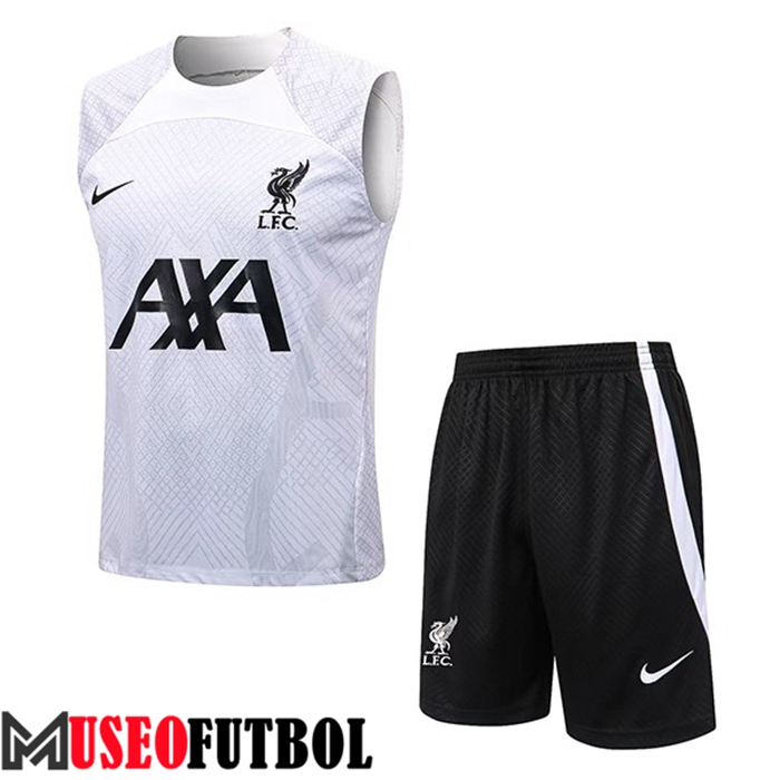 Chalecos De Futbol + Cortos FC Liverpool Blanco 2022/2023