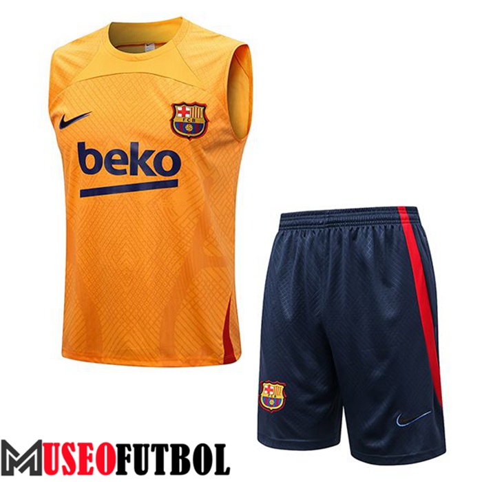 Chalecos De Futbol + Cortos FC Barcelona Naranja 2022/2023