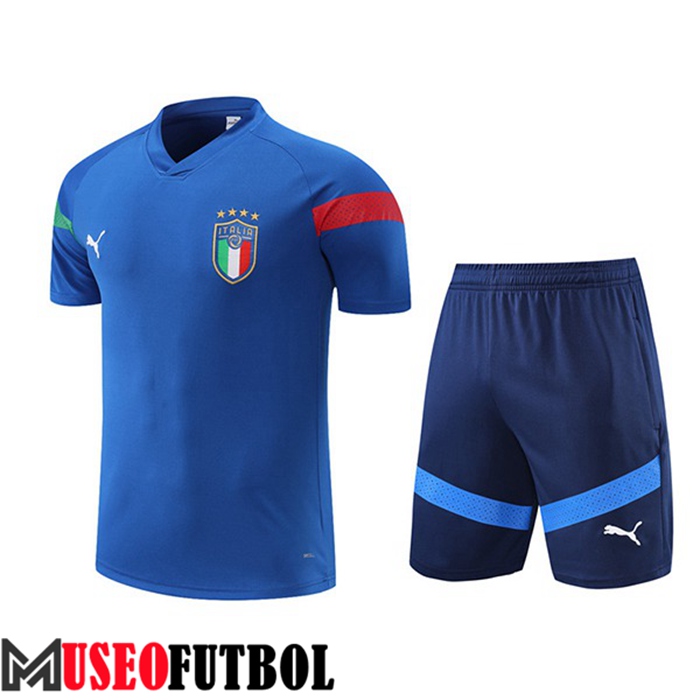 Camiseta Entrenamiento + Cortos Italia Azul 2022/2023