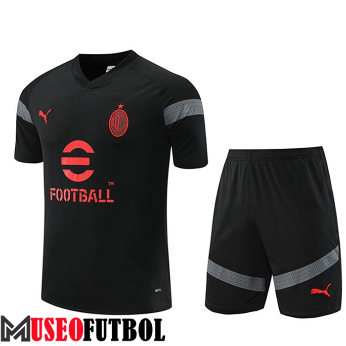 Camiseta Entrenamiento + Cortos AC Milan Negro 2022/2023