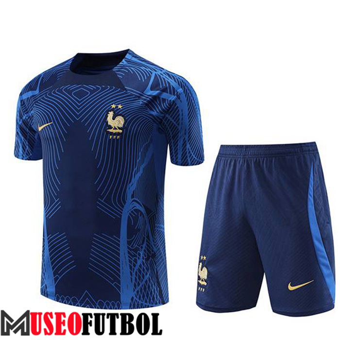 Camiseta Entrenamiento + Cortos Francia Azul Marins 2022/2023