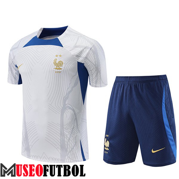 Camiseta Entrenamiento + Cortos Francia Blanco 2022/2023