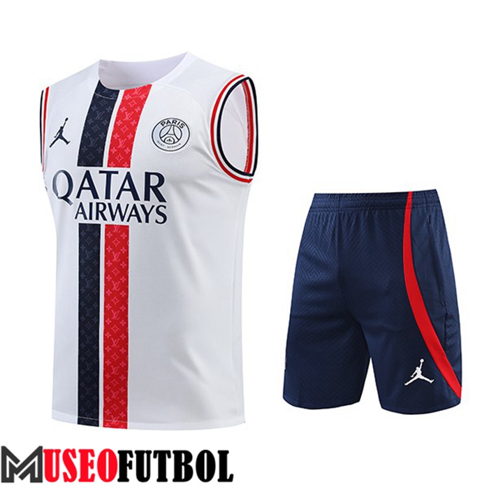 Chalecos De Futbol + Cortos Jordan PSG Blanco 2022/2023