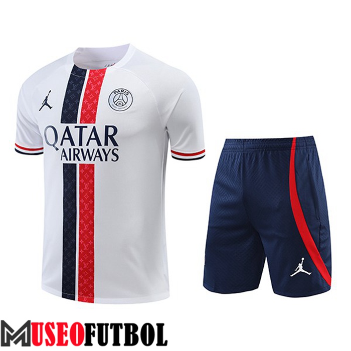 Camiseta Entrenamiento + Cortos Jordan PSG Blanco 2022/2023