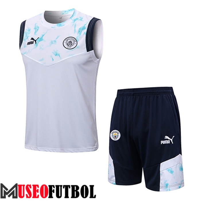 Camiseta Entrenamiento + Cortos Manchester City Blanco 2022/2023