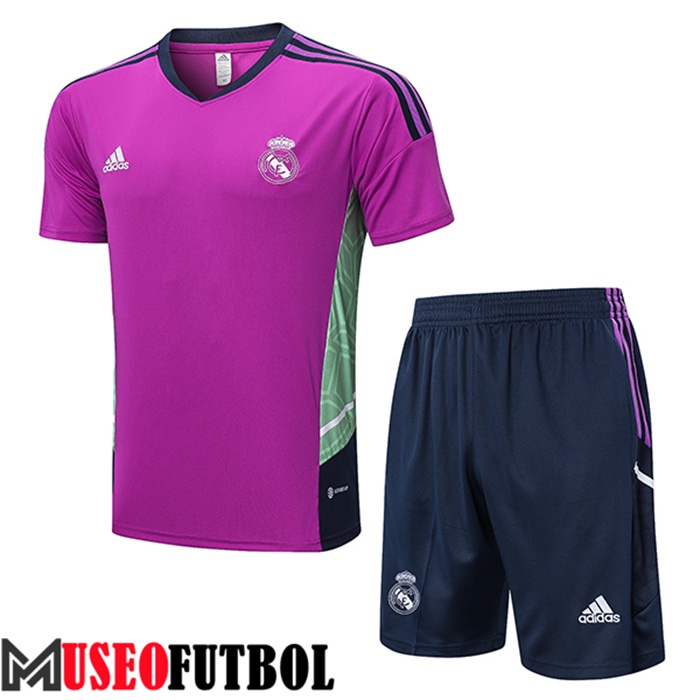 Camiseta Entrenamiento + Cortos Real Madrid Púrpura 2022/2023