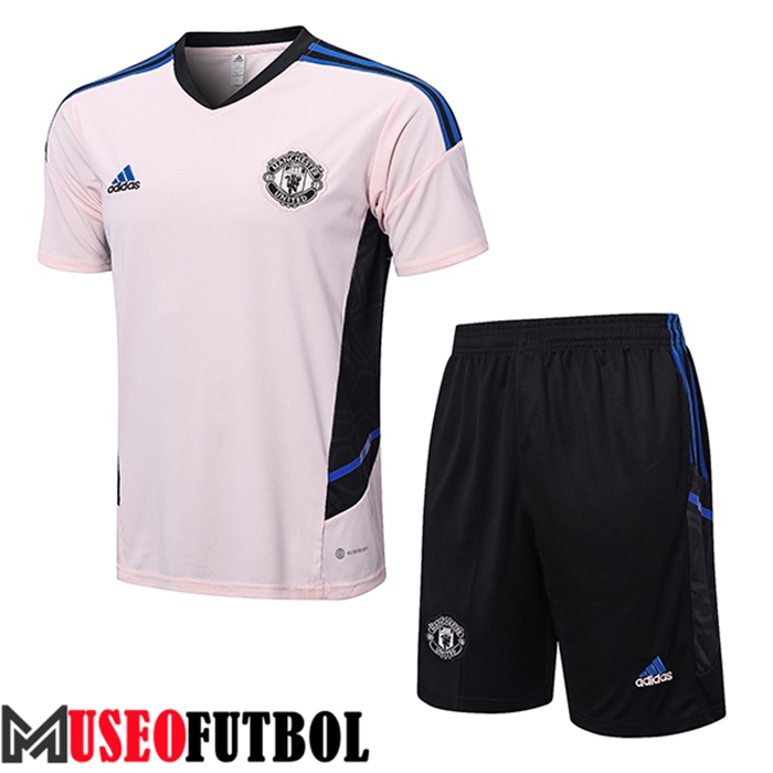 Camiseta Entrenamiento + Cortos Manchester United Rosa 2022/2023