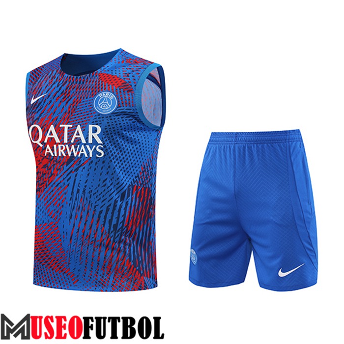 Chalecos De Futbol + Cortos PSG Rojo/Azul 2022/2023