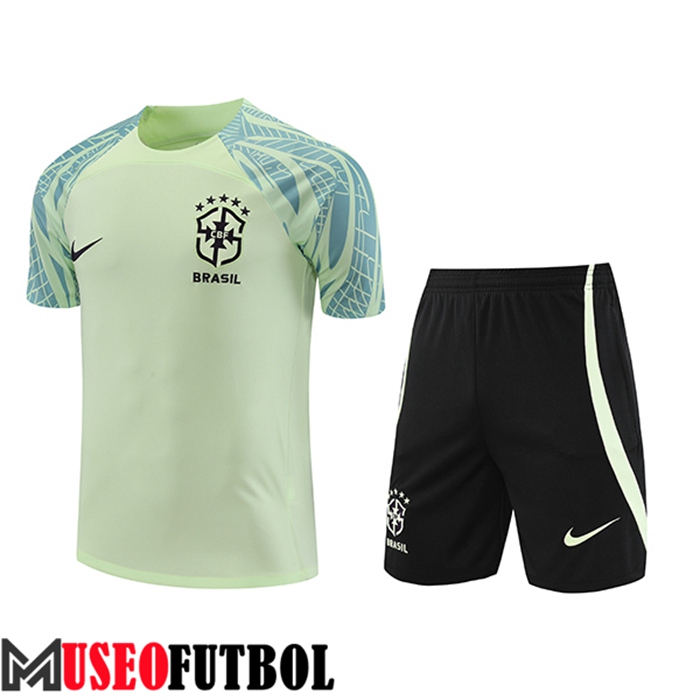 Camiseta Entrenamiento + Cortos Brasil Verde 2022/2023