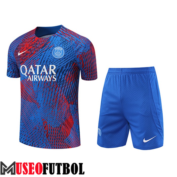 Camiseta Entrenamiento + Cortos PSG Azul/Rojo 2022/2023