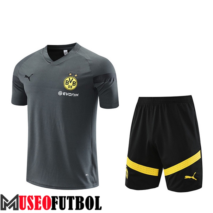 Camiseta Entrenamiento + Cortos Dortmund Gris 2022/2023