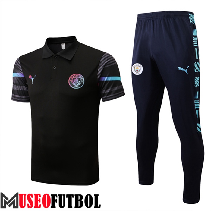 Camiseta Polo Manchester City Negro 2022/2023