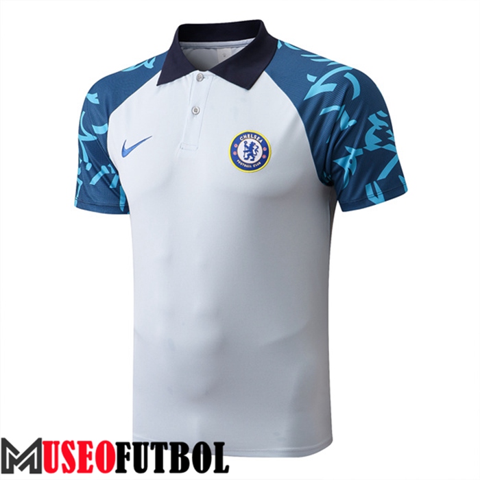 Camiseta Polo FC Chelsea Blanco/Azul 2022/2023