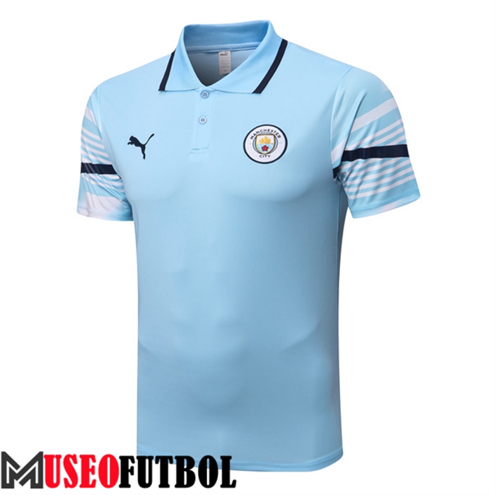 Camiseta Polo Manchester City Azul Claro 2022/2023