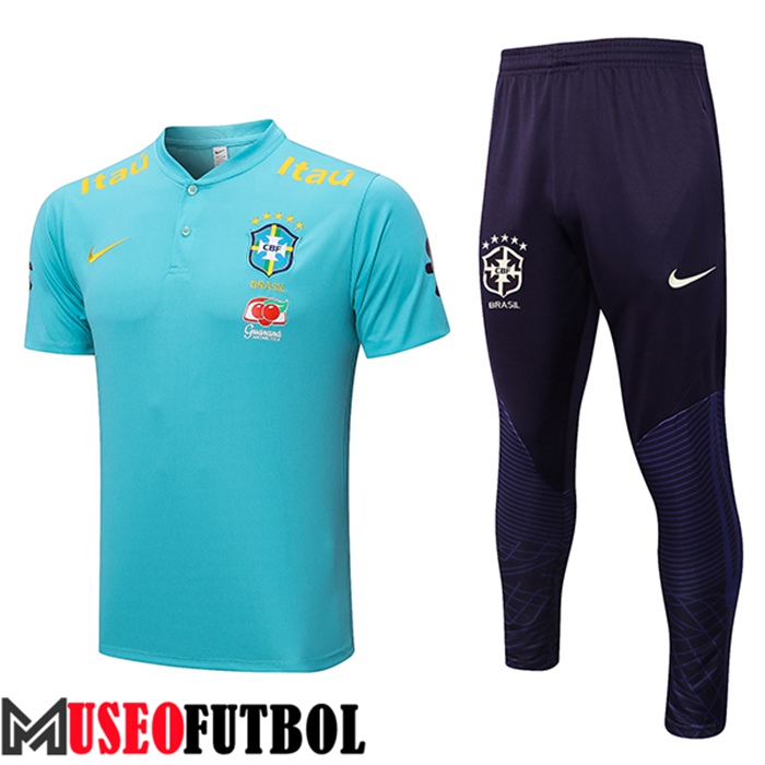 Camiseta Polo Brasil Azul Claro 2022/2023