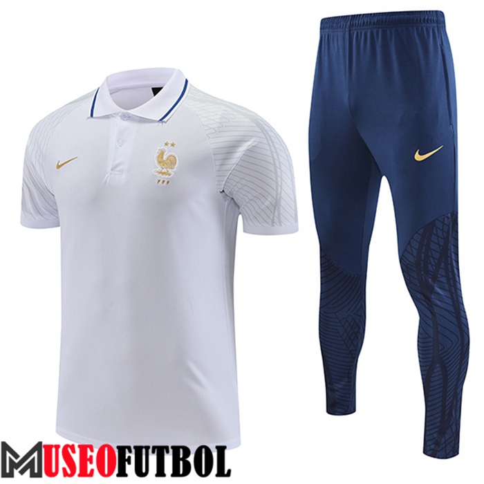 Camiseta Polo Francia Blanco 2022/2023